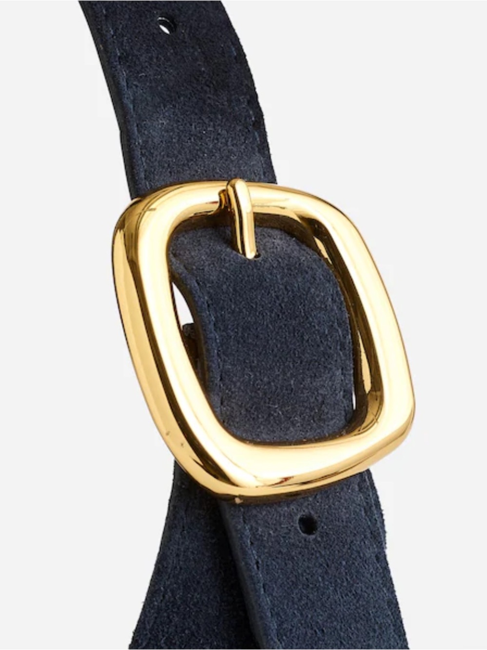 NWT Madewell The Sculptural-Buckle Shoulder Bag - Navy Suede - Picture 3 of 9